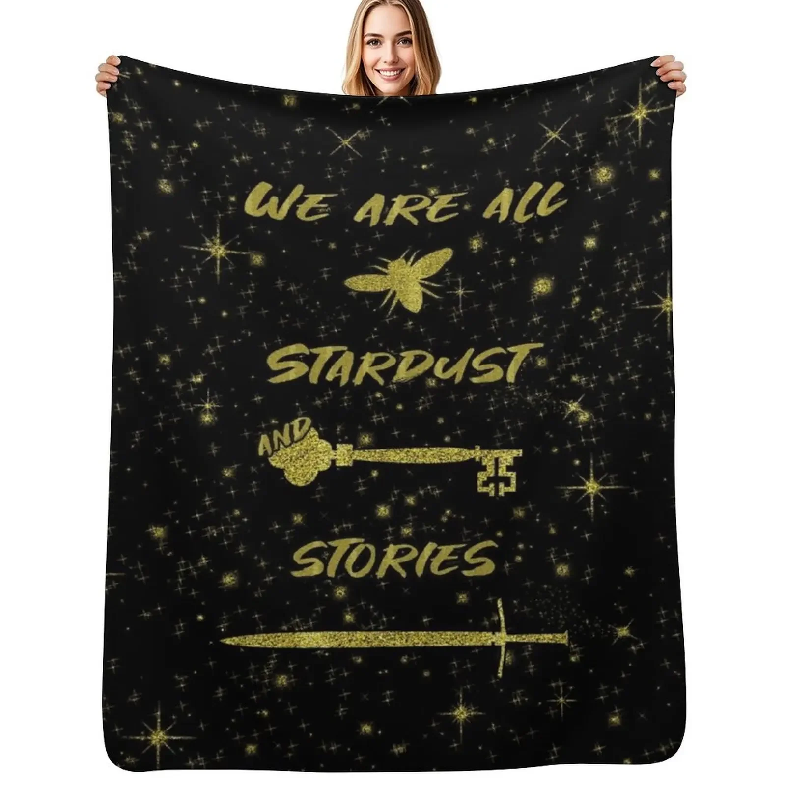 Фото Мы все — звёздная пыль и истории — Плед Starless Sea Throw Blanket Retros, тёплый гигантский плед-спальный мешок для дивана, пледы для диванов на заказ №1