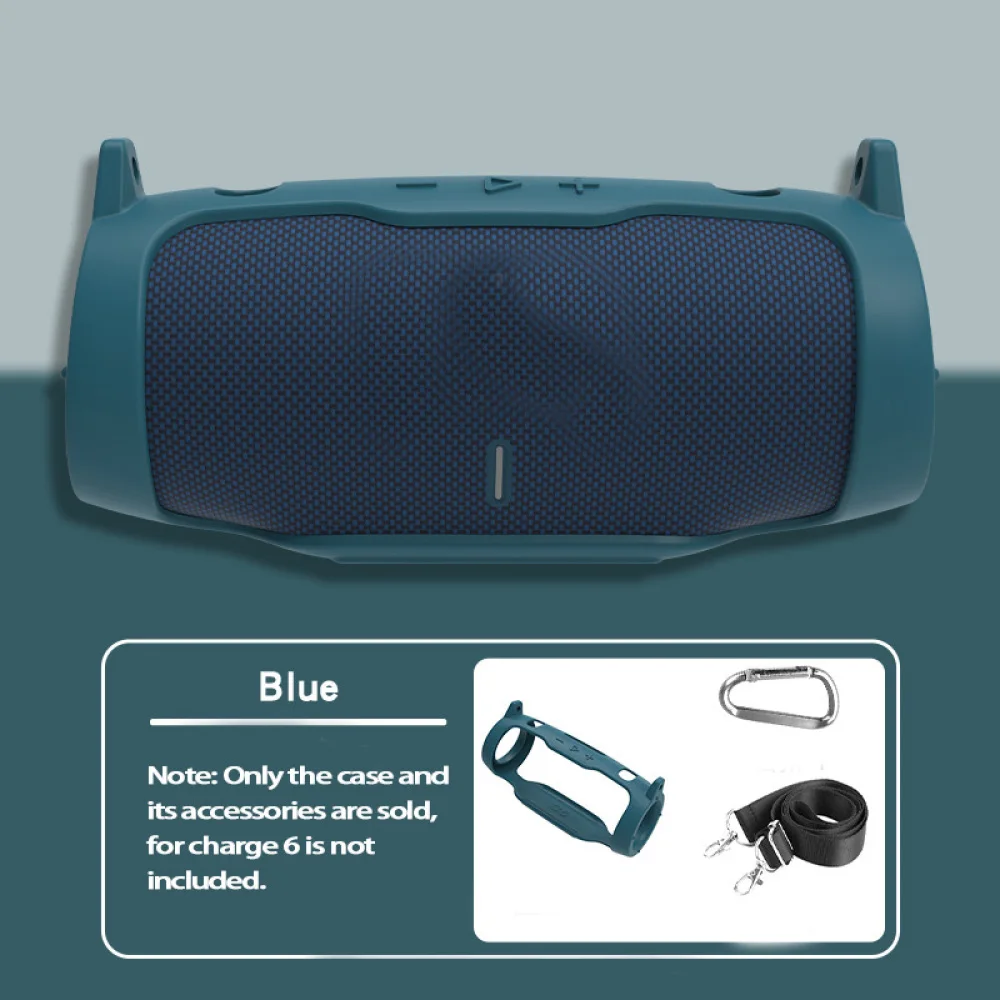 Фото Силиконовый чехол для Bluetooth-совместимого динамика JBL Charge 6, защитный чехол для переноски с плечевым ремнем и карабином №3