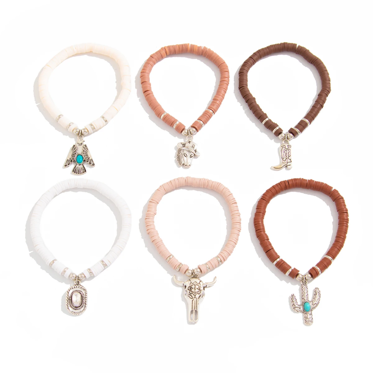 Ingemark 6 шт./компл. этнические ботинки кактуса с бычьим головой браслет подвеской