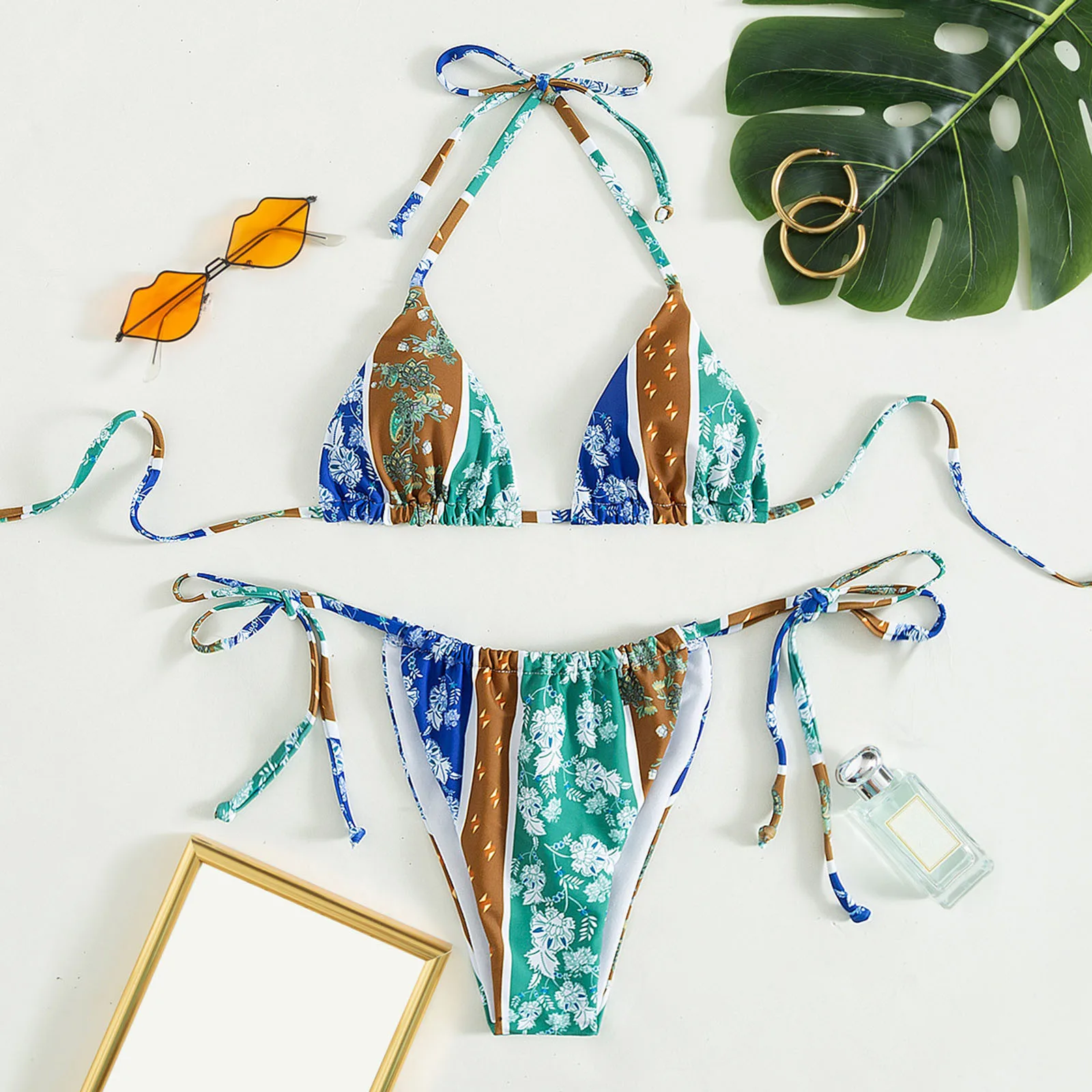 

Swimsuit for Women with Shorts Bikini Bandage Set Brazilian Women Push-Up Swimwear Swimsuit Beachwear Bandeau Galaxy Skirt Set