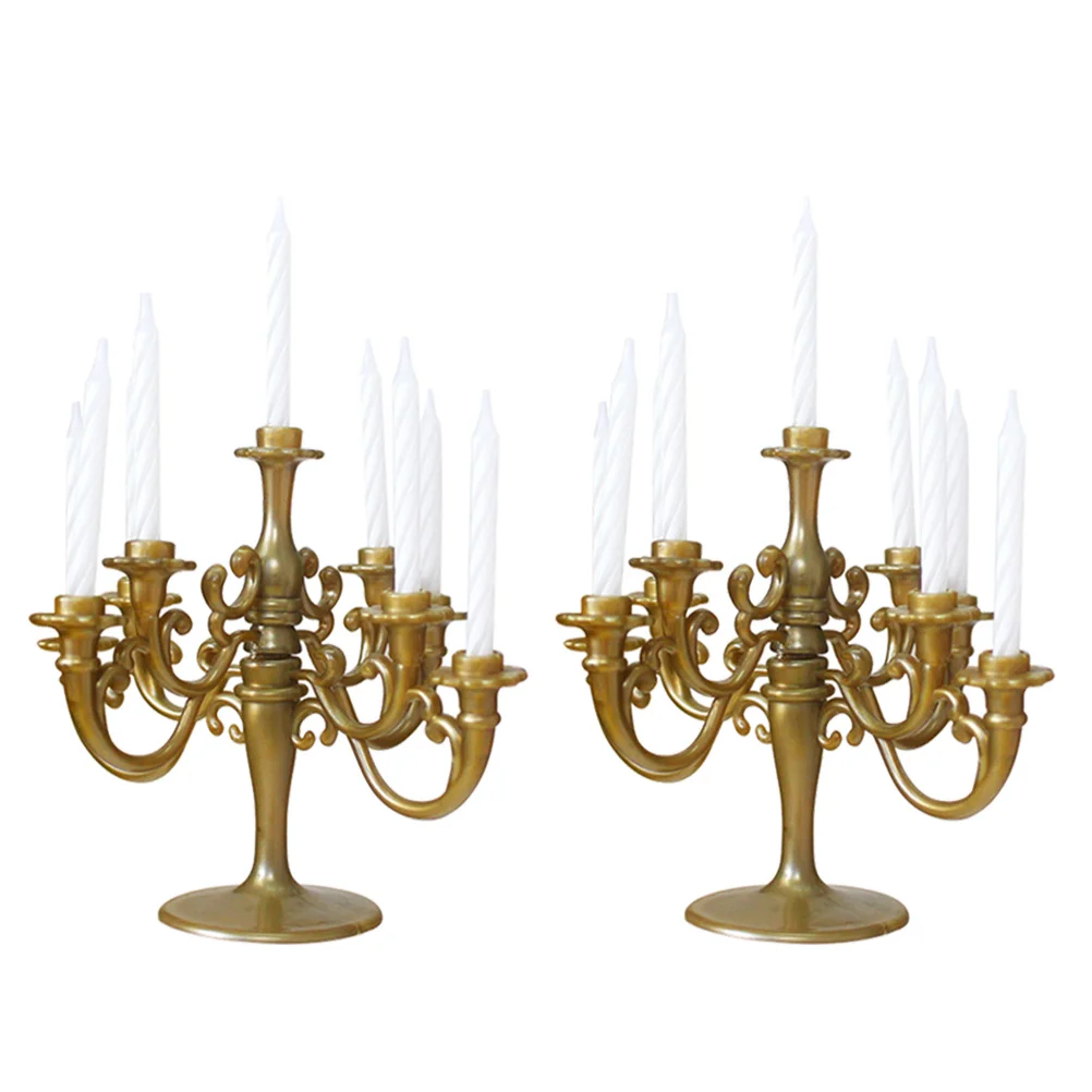 

Cakebirthday Toppercandelabra Candlestick Picksholder Wedding Decorative Insert Cupcake Taper Lights Fancy Gold Holders Decor