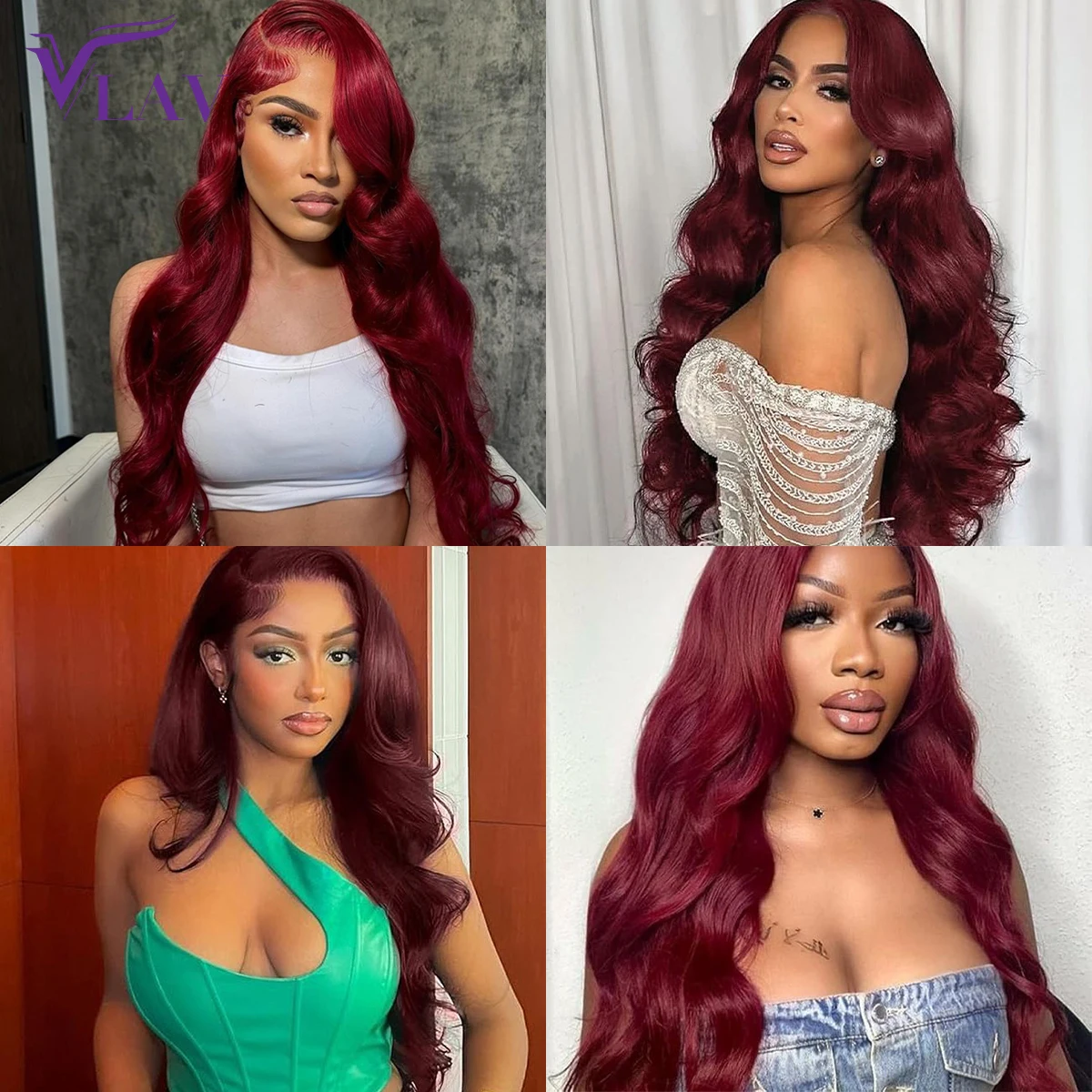 99J бордовый цвет 360 HD Прозрачная сетка Preplucked для женщин Body Wave 10-36 дюймов бесклеевые