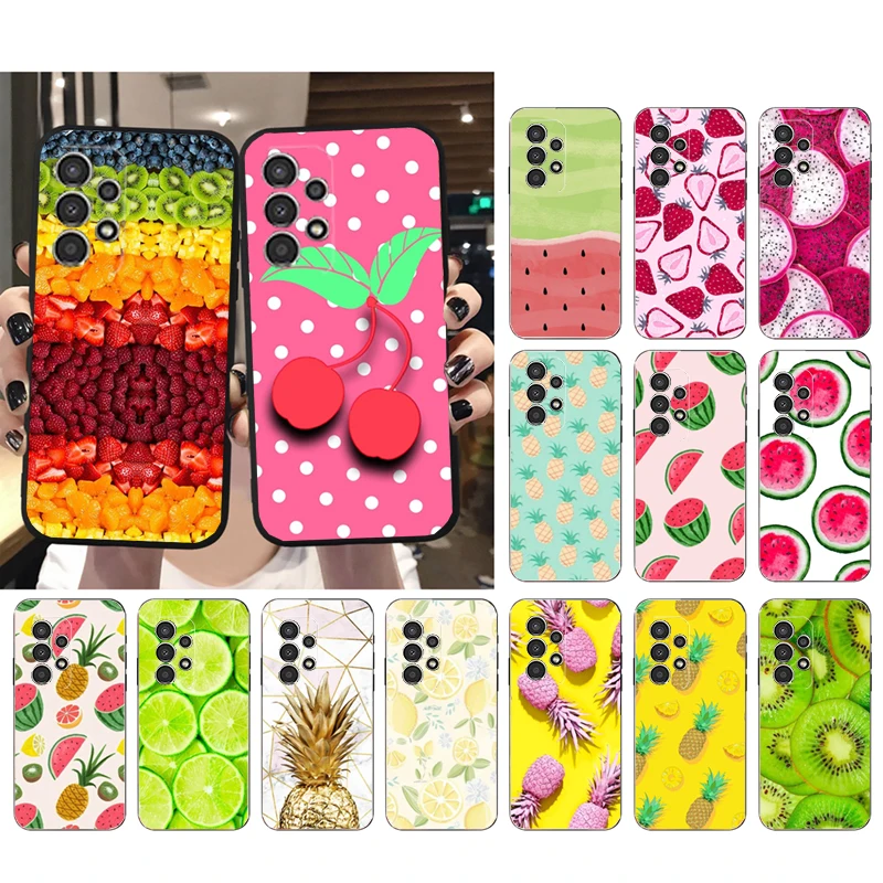 

Case for Samsung Galaxy A73 A53 A13 A22 A12 A32 A71 A21S A33 A52 A72 A02 A03 A51 A31 M31 Fruit Pineapple Watermelon Strawberry