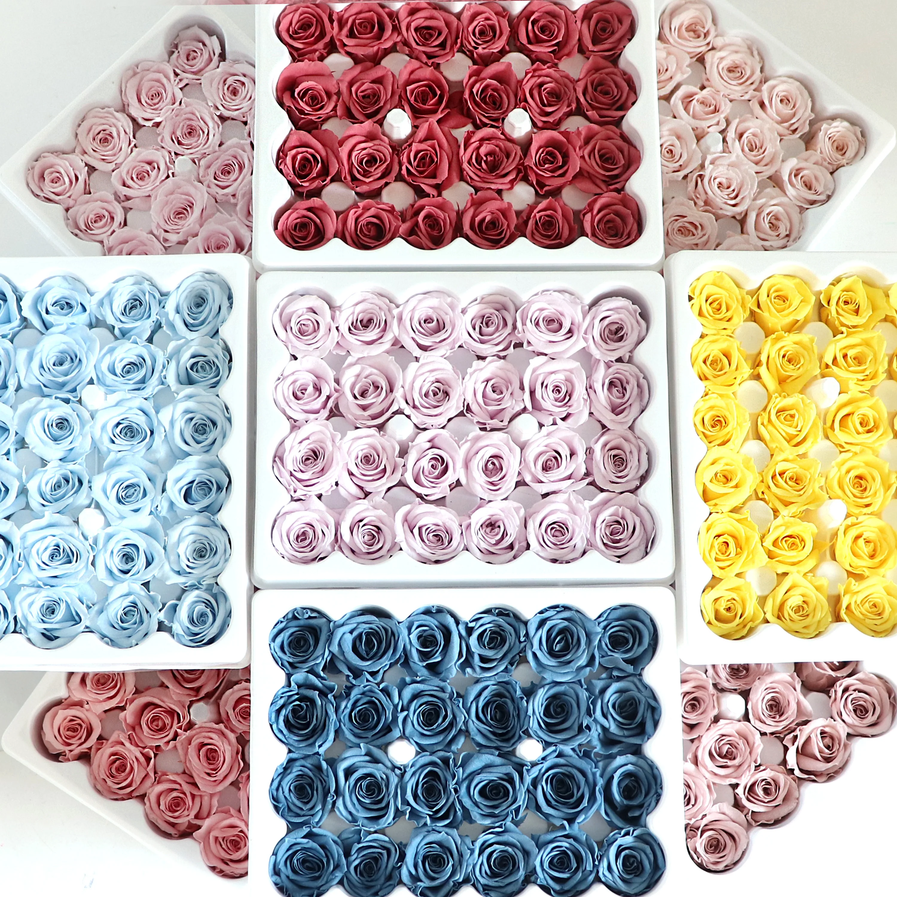 24 шт. мини-храненные головки роз 2-3 см класс B настоящая вечная долговечная роза