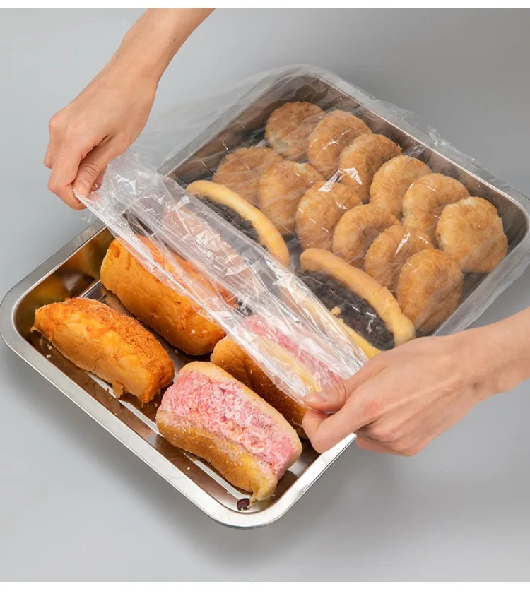 

70-120cm Disposable Food Cover Bag Elastic Plastic Wrap Food Grade Food Lids Shower Headgear Bowls Caps Fresh Saver Dust Covers