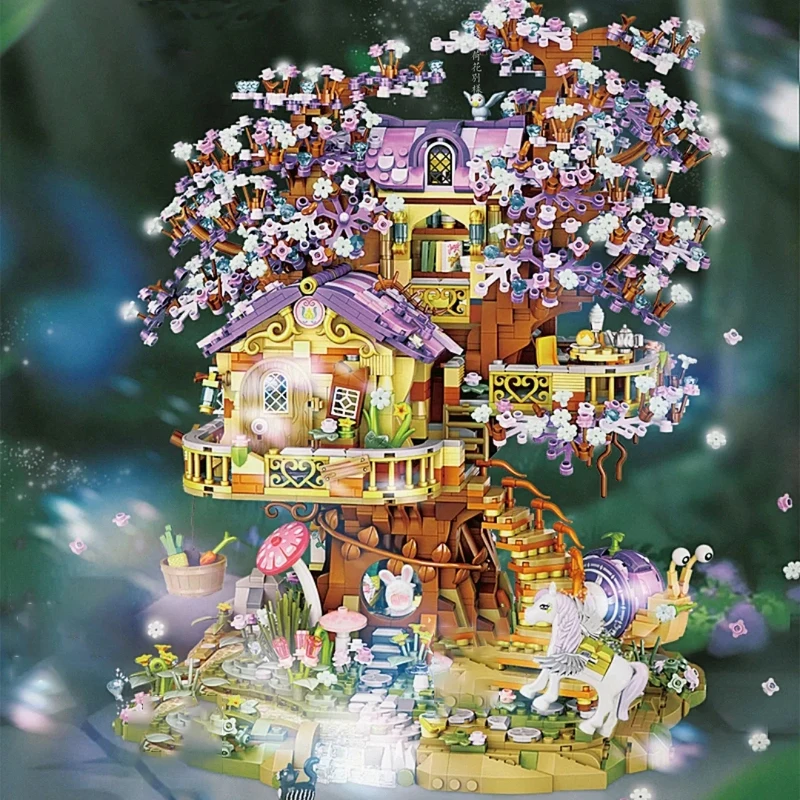 3991 шт. LOZ Mini Elf Tree House City Street View строительные блоки вишневый цвет модель DIY