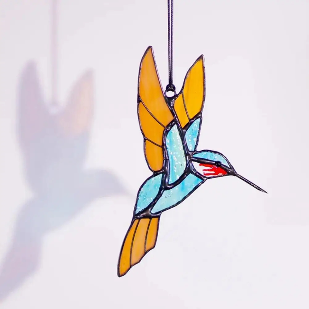 Настенное искусство Колибри витражное стекло колибри украшение для дома офиса