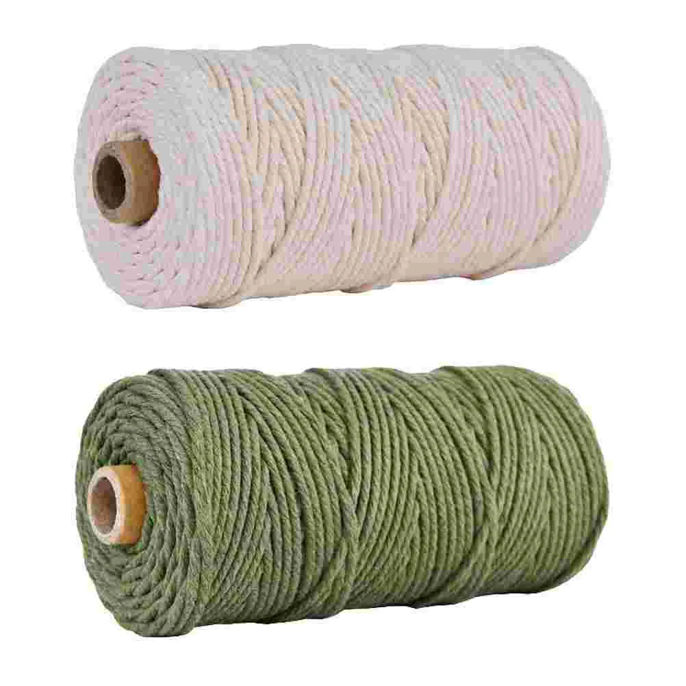 

2 Rolls Cotton Rope Useful Fine Good Durable Wrapping Cotton Rope Cotton Cord