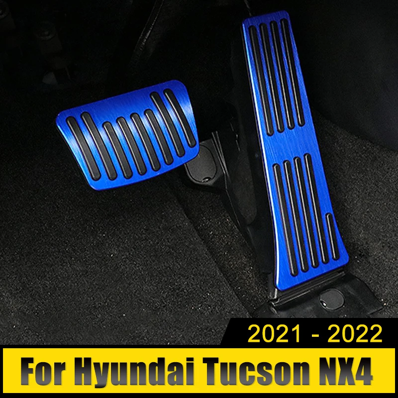 Pedali poggiapiedi acceleratore in alluminio per auto pedaliera freno coperchio custodia pastiglie per Hyundai Tucson NX4 2021 2022 accessori ibridi