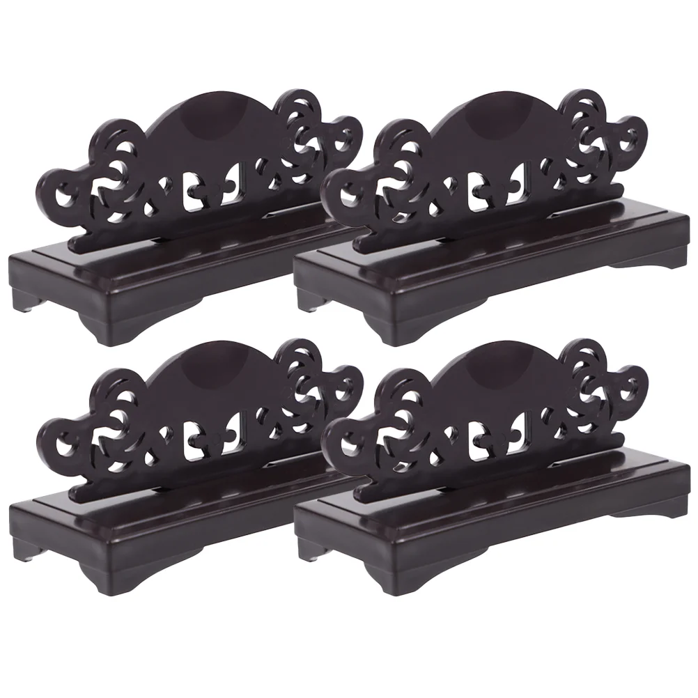 

4 Pcs Traditional Fan Holder Hand Display Frame Fans Stand Rack Plastic Bracket Men Women