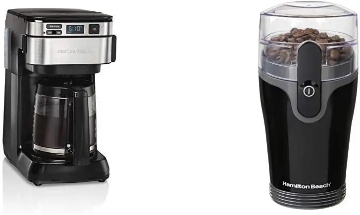 

Coffee Maker, 12 Cups, Front Access Easy Fill, Black (46310) & Fresh Grind 4.5oz Coffee Grinder, Black (80335R)