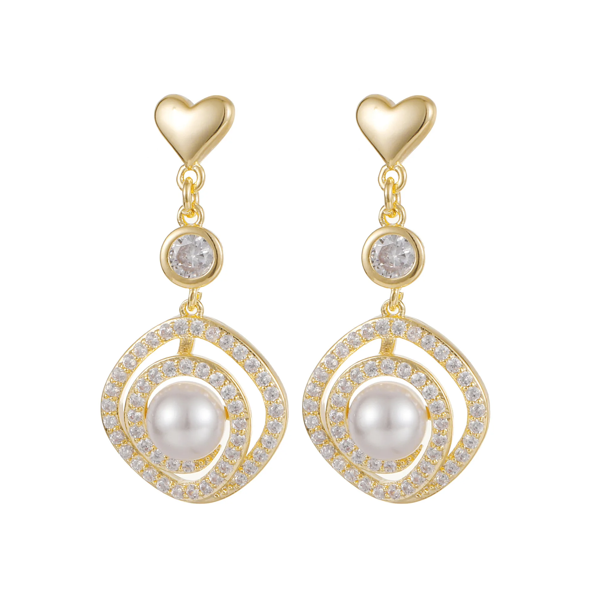 

New 925 Silver Needle High-grade Earring Women Geometric Personalized Earring Pearl Drop Earrings