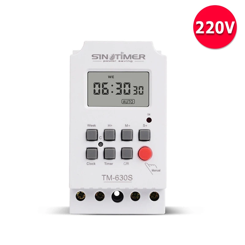 

Electronic Weekly Industrial Time Switch Relay Timer Control Digital Display Screen 220V Rail Mount