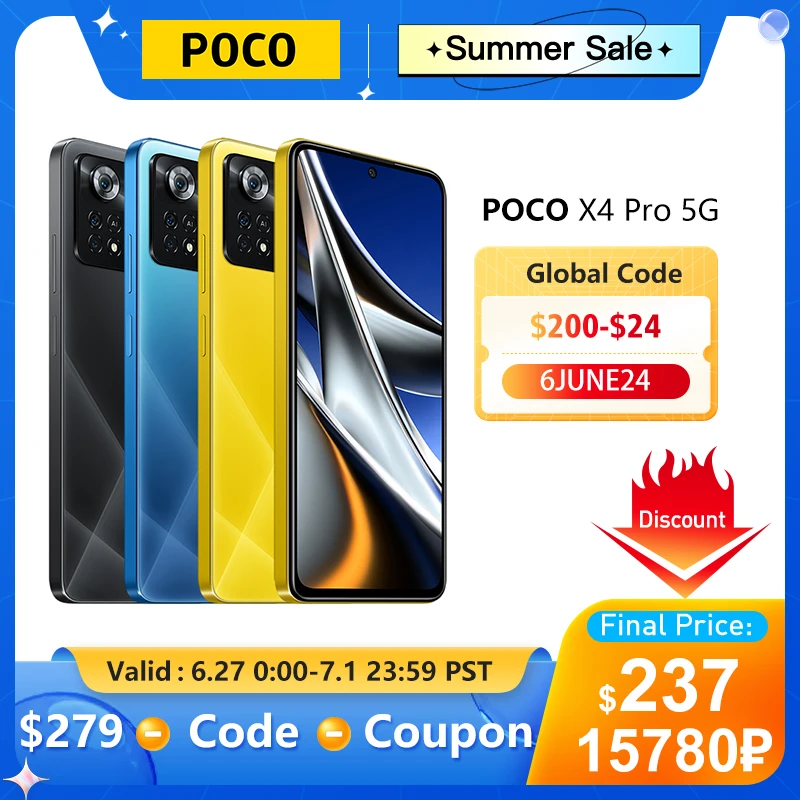 Global Version POCO X4 Pro 5G NFC Smartphone Telephone 6GB 128GB 8GB 256GB 108MP Triple Camera 120Hz Amoled 67W Turbo Charging