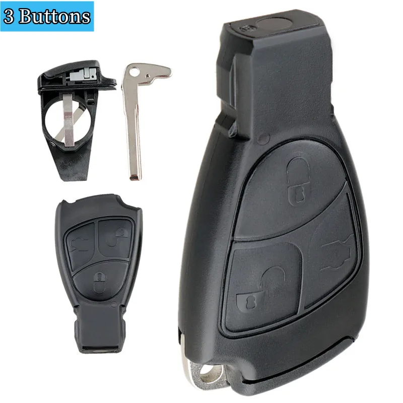 2/3/4 кнопки, чехол для автомобильного брелока, сменный чехол для смарт-ключа, пульт дистанционного управления с балем и держателем батарейного отсека, подходит для Mercedes/Benz