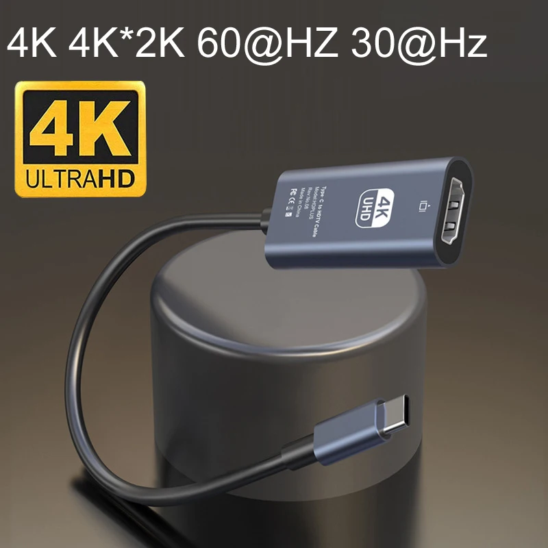Кабель-преобразователь с USB Type-C папа на HDMI мама HD 4K * 2K 60 @ HZ 30 Hz 1080P адаптер для