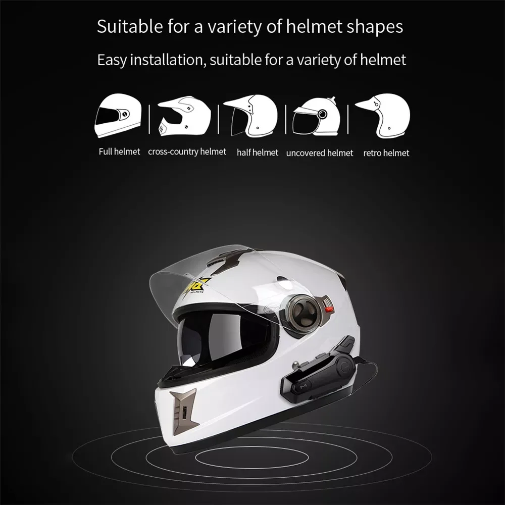 

Bluetooth 5.0 Motorcycle Helmet Headset No Intercom Function Handsfree Headset Microphone Waterproof Moto Interphone Headset