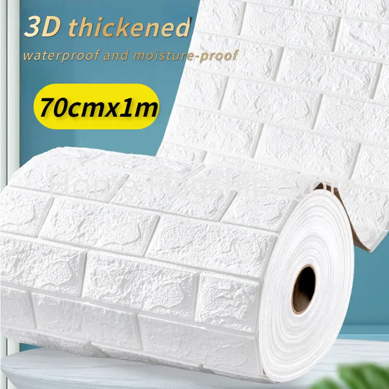

3D Thickened Self-Adhesive Waterproof Brick Pattern Wall Sticker DIY Decorative Wallpaper Bedroom Home Wall Decoration