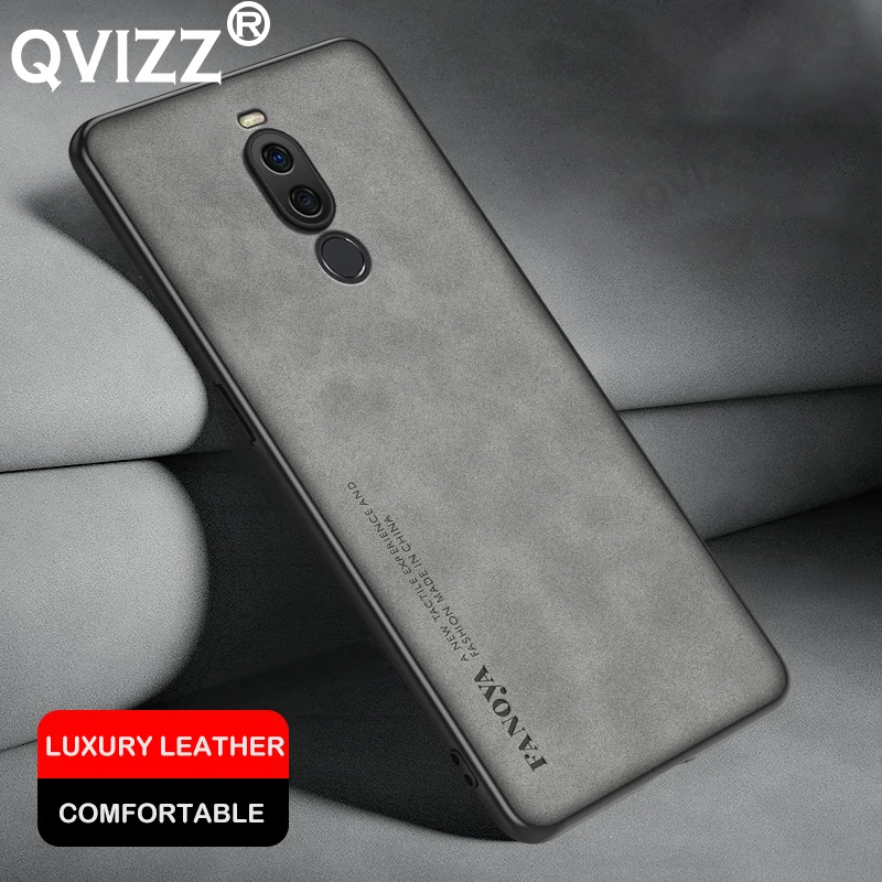 

Luxury Leather Case for Meizu X8 Frosted Ultra-thin Soft Silicone Edges Hard Armor Shockproof Phone Cover MeizuX8