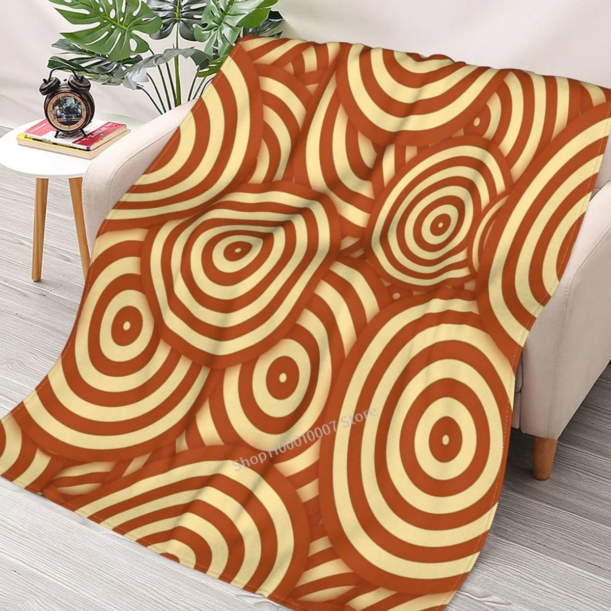 

Brown CIrcles Op Art Throw Blanket 3D printed sofa bedroom decorative blanket children adult Christmas gift