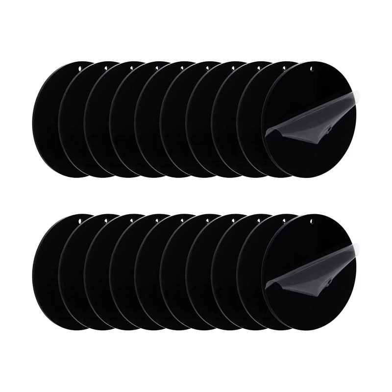 

Acrylic Blanks Black Discs with Hole Ornament for DIY Keychain Crafts Decoration