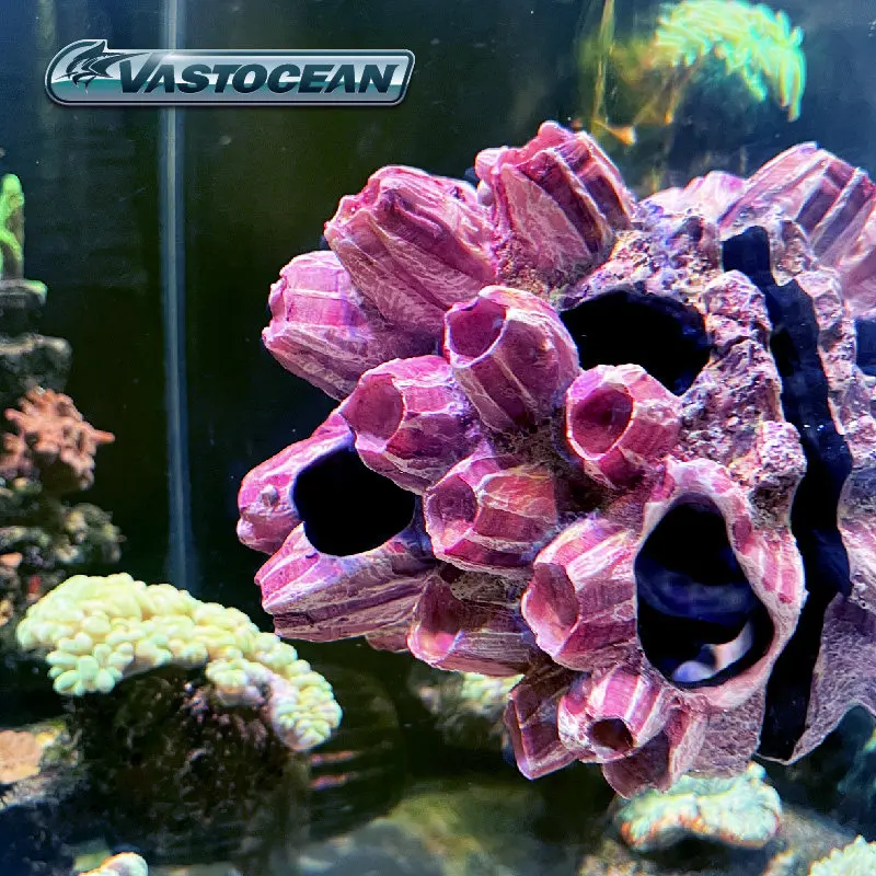 Фото Магнитная плавающая пещера VASTOCEAN для рифового аквариума, подвесное убежище-скала для рыб и креветок, декор 2-в-1: подставка для фрагментов и укрытие №2