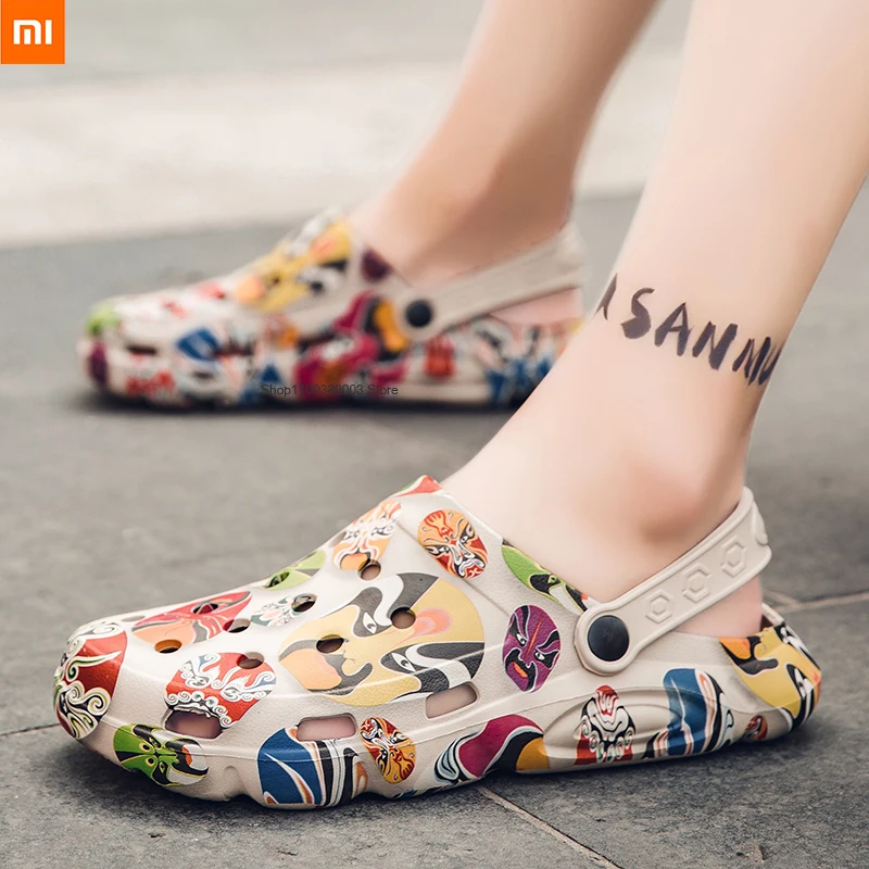 

Xiaomi special Men's Sandals Casual Shoes EVA Lightweight Sandals Unisex Cutout Color Mask Graffiti Shoes