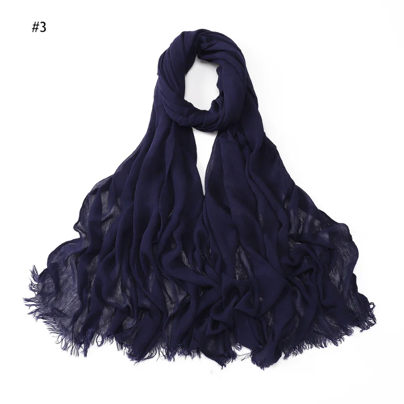New Hijab Scarf Women Muslim Shawls Crinkle Headscarf Wraps Femme Musulman Headbands Turbans Islamic Bufandas Foulard