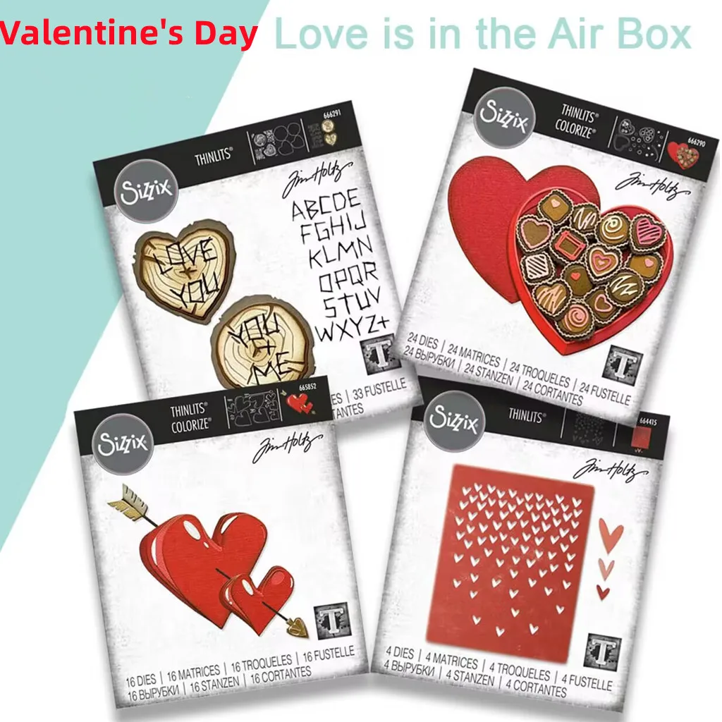 

2023 New Valentine's Day Heart Collection Metal Cutting Dies Mold Craft Decoration Embossing Template DIY Greeting Card Handmade