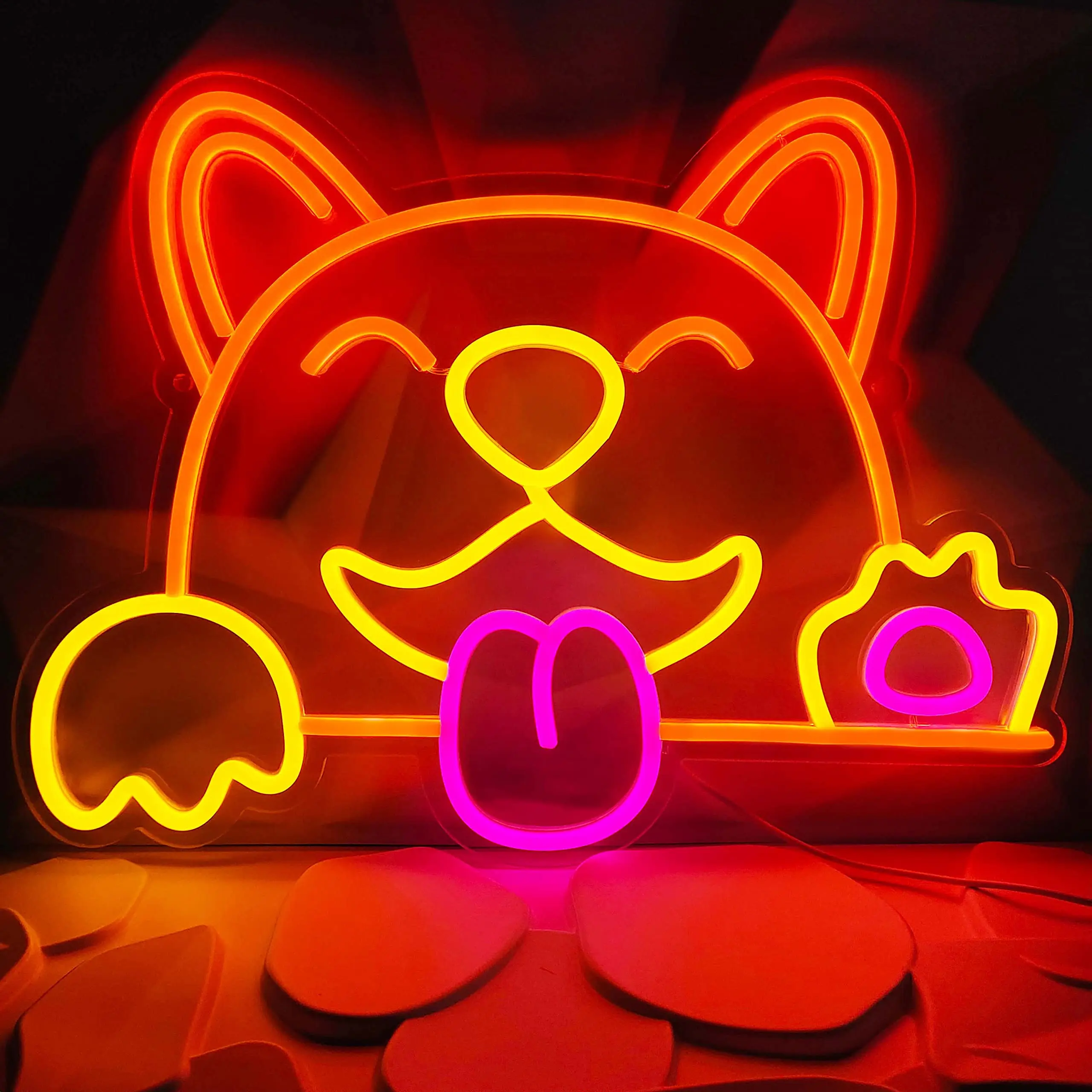 

Cute Dog Neon Signs Game Room LED Neon Light USB Powered Acrylic Wall Decoration for Kids Bedroom Boys Room Playroom