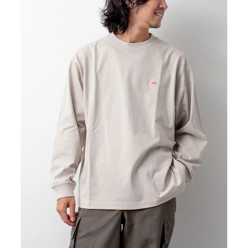 Футболка мужская/женская с длинным рукавом круглым вырезом и вышивкой