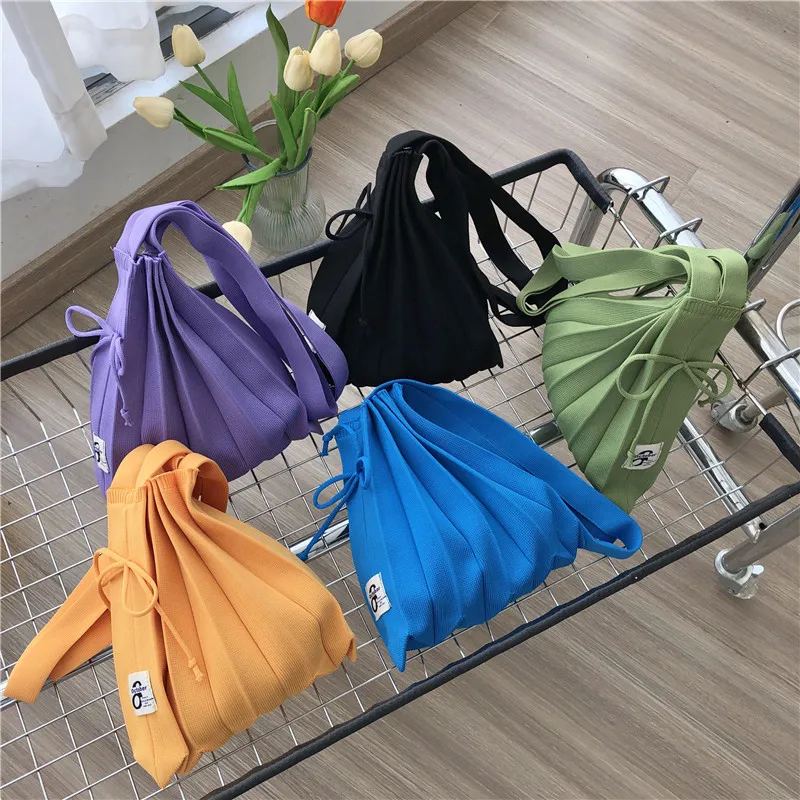 

Candy Color Foldable Organ Bag Crochet Shoulder Bag Designer Bags for Women 2022 Knitting Handbags and Purses Small Shopper Tote