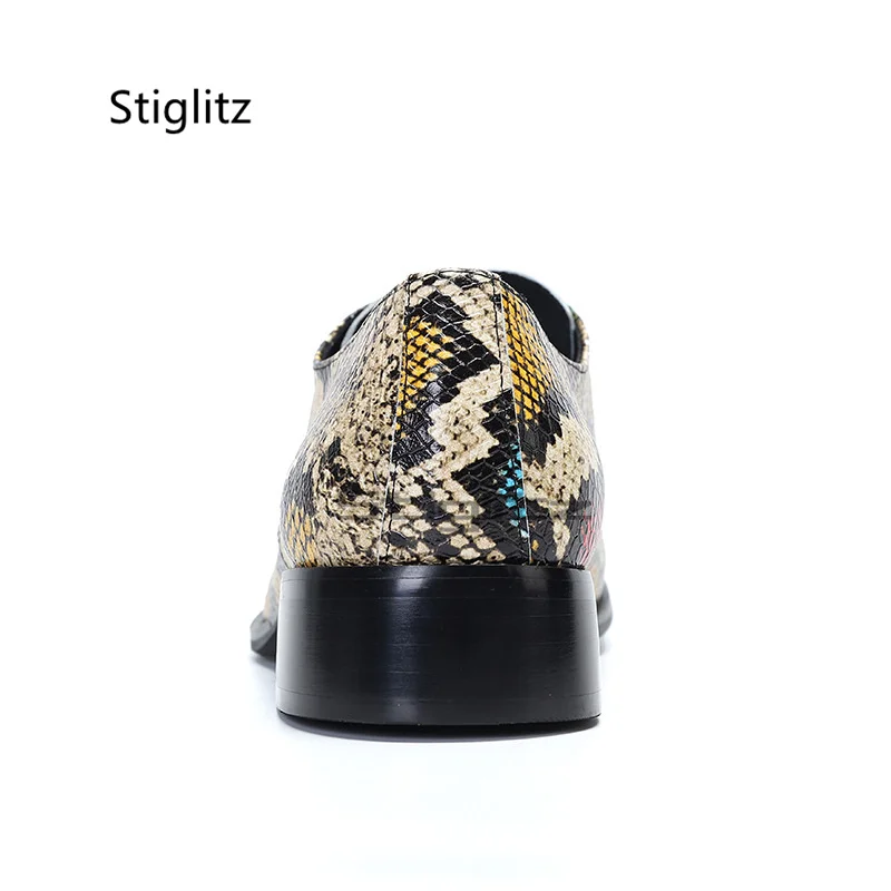 Кожаные туфли с принтом аллигатора для мужчин деловые модельные мужская обувь в