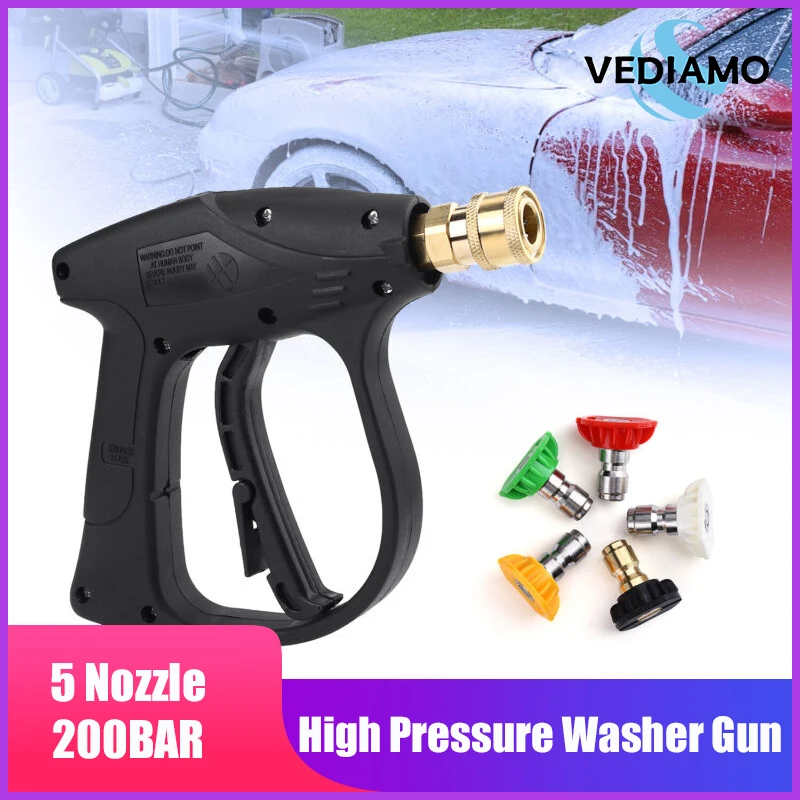 

Multi-function Washer Gun 3600 PSI High Pressure Wash Machines Quick Connector Foam Spray Washer Gun 3.0 GPM with 5 Nozzle