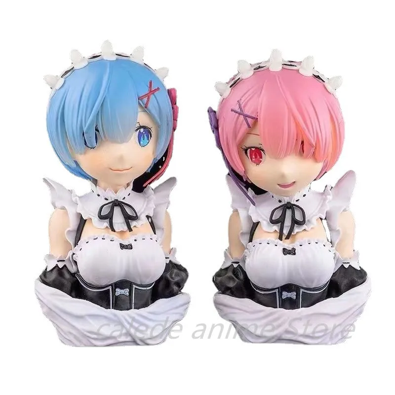 

Anime Re:Life In A Different World From Zero Maid Rem Ram Figure Bust Statue PVC Model Figure Collection Doll Toys