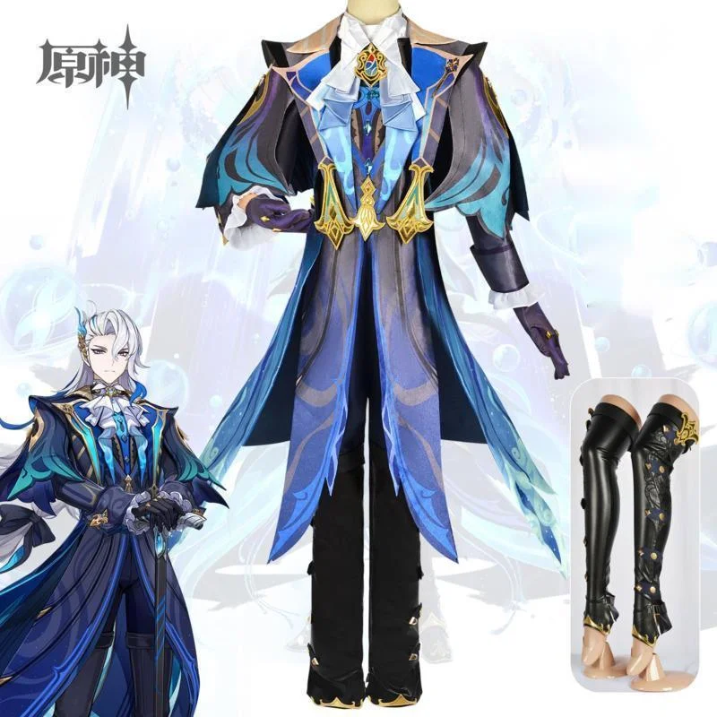 

Косплей-костюм Neuvillette Game Genshin Impact, Фонтейн нейвиллет, мужской костюм для косплея, полный комплект, карнавальный костюм на Хэллоуин