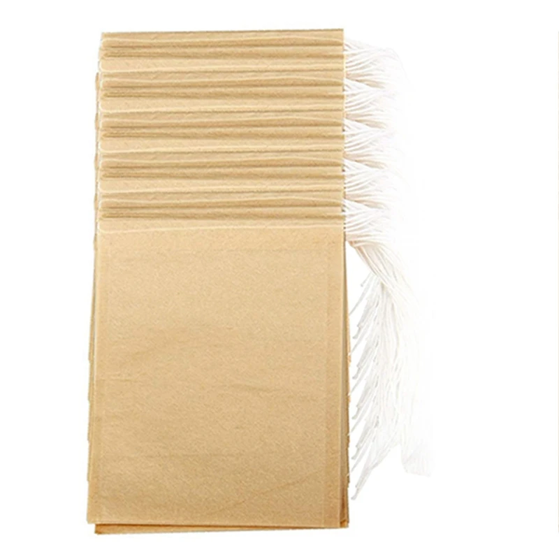 

900 шт. чайные пакетики с фильтрами, одноразовый Бумажный чайный пакетик со шнурком, безопасный, с сильным проникновением, неотбеленная бумаг...