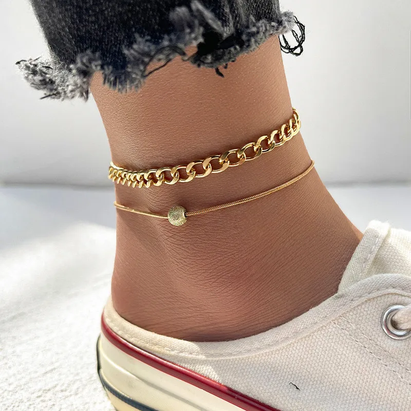 

TOBILO 2023 New Fashion Bohemian Ball Anklets For Women Gold Color Summer Ocean Beach Ankle Bracelet Foot Leg Chain Jewelry
