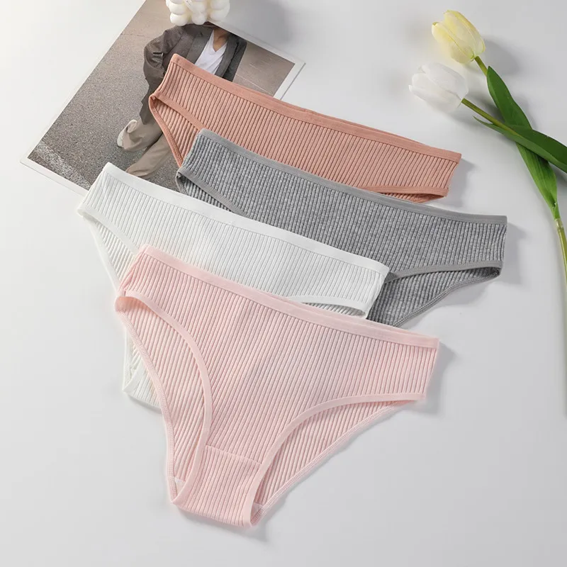 

1pc Women's Panties ropa interior sexi mujer Breathable Underwear Comfortable Lingerie Cotton Striped Briefs Fashion Underpants