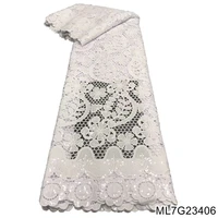 white lace fabric 5 yards nigerian lace fabric tissu dentelle lace guipure lace african 2022 high quality lace ml7g234