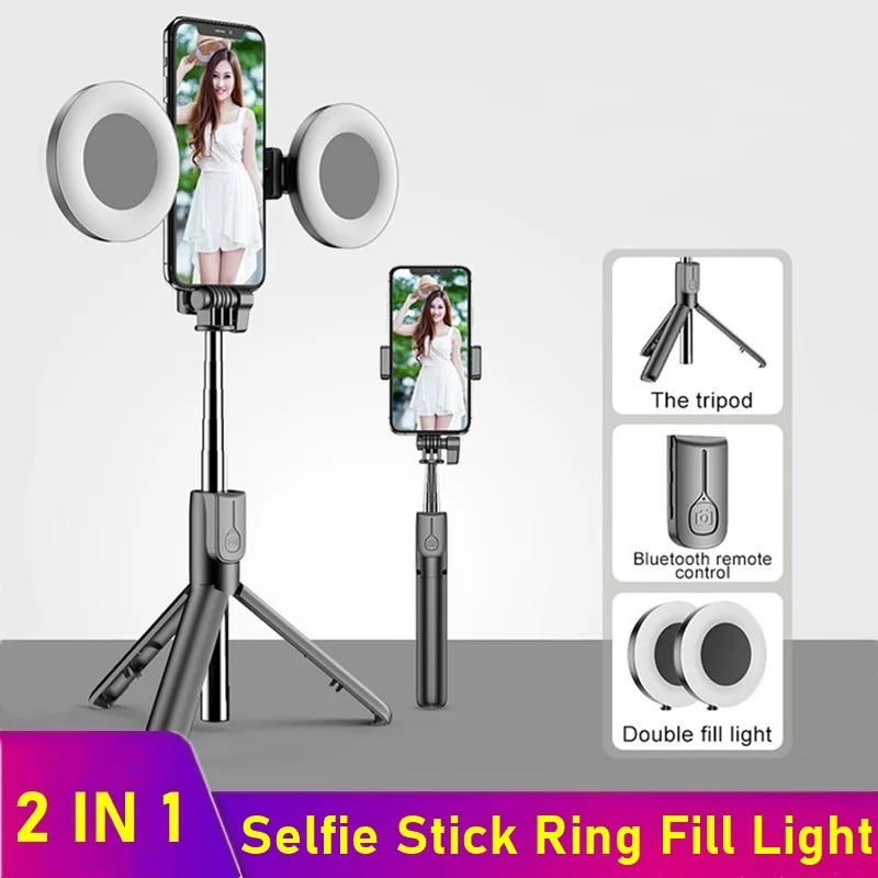 

Bluetooth Wireless Selfie Stick Portable Ring Fill Light Folding Stand For Xiaomi Makeup Video Live Studio Surprise price Best