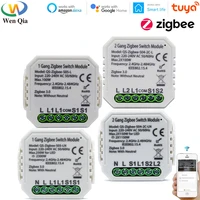 tuya smart life zigbee 3 0 smart switch module withwithout neutral 12 gang wireless light switch relay for alexa google home