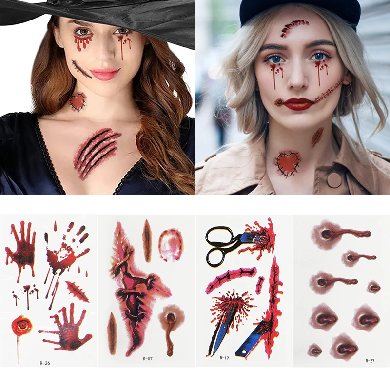 

30 листов, водостойкая Временная наклейка на Хэллоуин