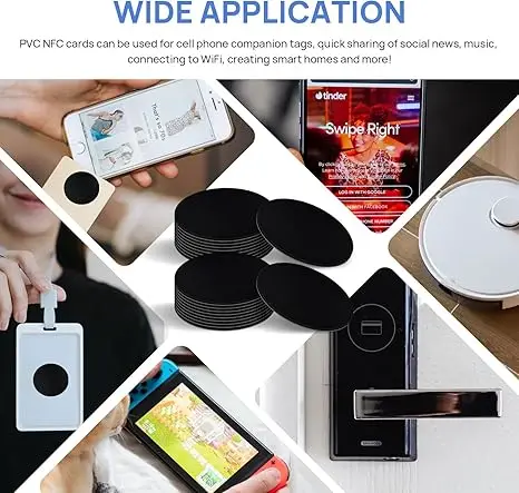20 шт. тегов NFC, карты-наклейки NFC с клейкой задней панелью, перезаписываемые карты NFC, память 504 байта, совместимые с телефонами с поддержкой NFC (art.: 3920cdd3262a0) - 3920cdd3262a0