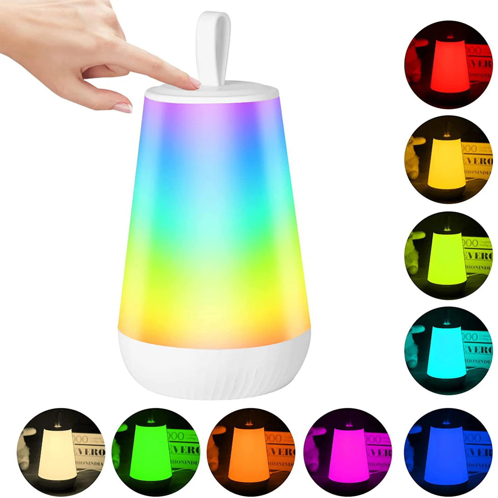 

USB 5V LED Bedside Lamp RGB Colorful 1200/2400mAH Bedroom Atmosphere Light Touch Control Lighting Ornaments for Children