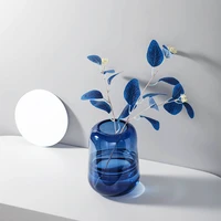 Small Nordic Decorative Vases Modern Interior Design Minimalist Blue Vase Hydroponic Flowerpot Maceta Wazony Room Decoration