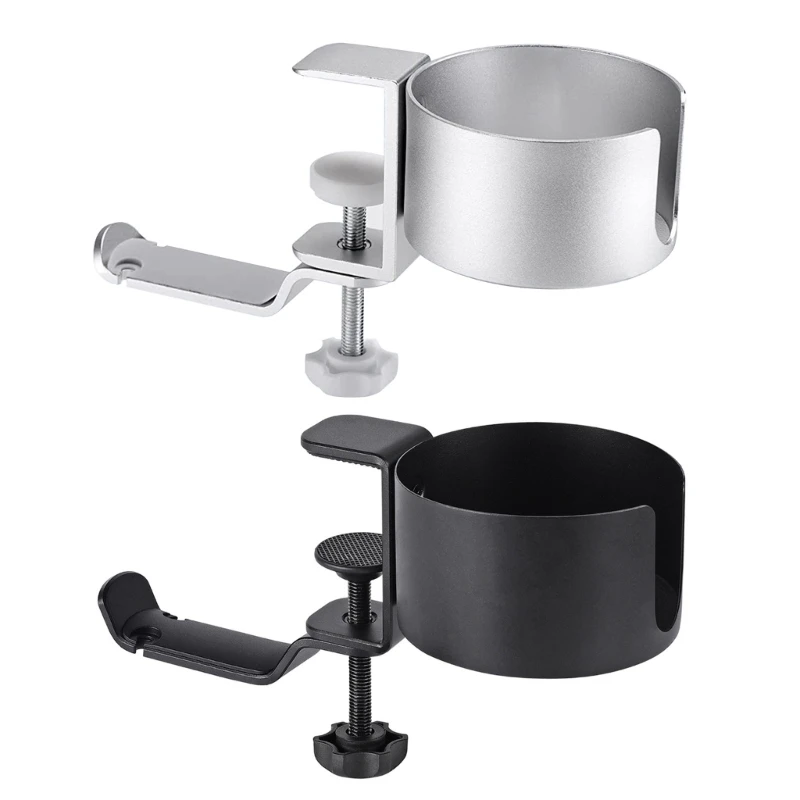 

T8WC Aluminum Alloy Earphone Hook 360Degree Cup Mug Rack Table Mount Holder
