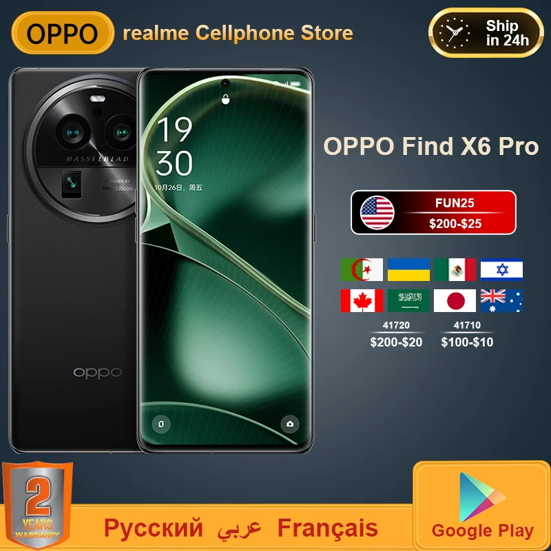 

OPPO Find X6 Pro 5G Mobile Phone Snapdragon 8 Gen 2 6.82'' AMOLED LTPO 5000mAh 100W SUPERVOOC 50W AIRVOOC 50MP IMX709 NFC Phone