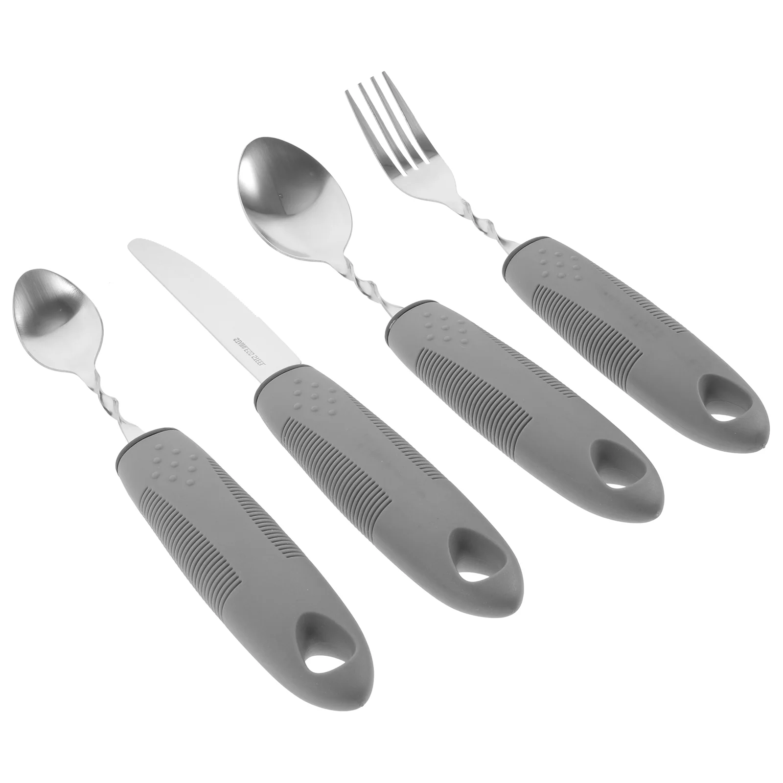 

Elderly Eating Tableware Fork Portable Adaptive Utensils Stainless Flatware Cutlery Non-slip