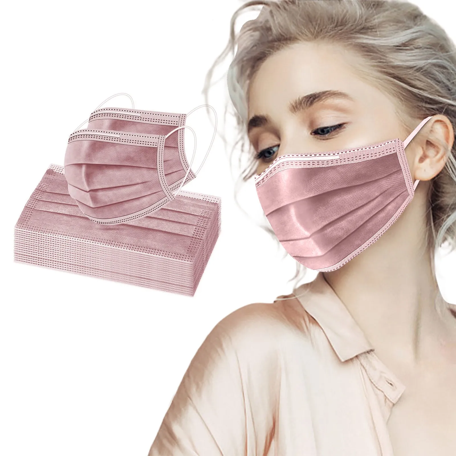 

10/50pcs Disposable Face Mouth Masks 3-Layer Filter Anti Dust Smog Earloop Breathable Gauze Mascarilla Mascaras masque